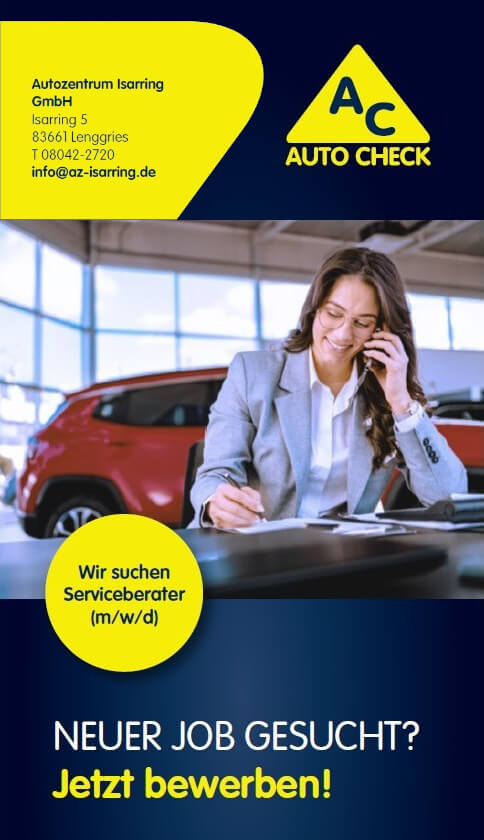 Autozentrum Isarring sucht nach Serviceberater (m/w/d) Bild: Autozentrum Isarring sucht nach Serviceberater (m/w/d)